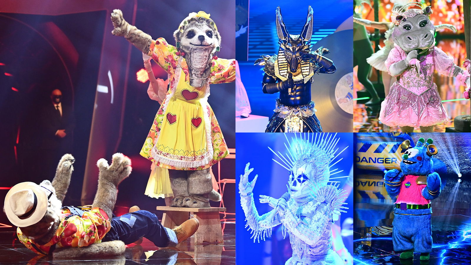 Die Erdmännchen, Der Anubis, Das Nilpferd, Das Skelett, Das Alien