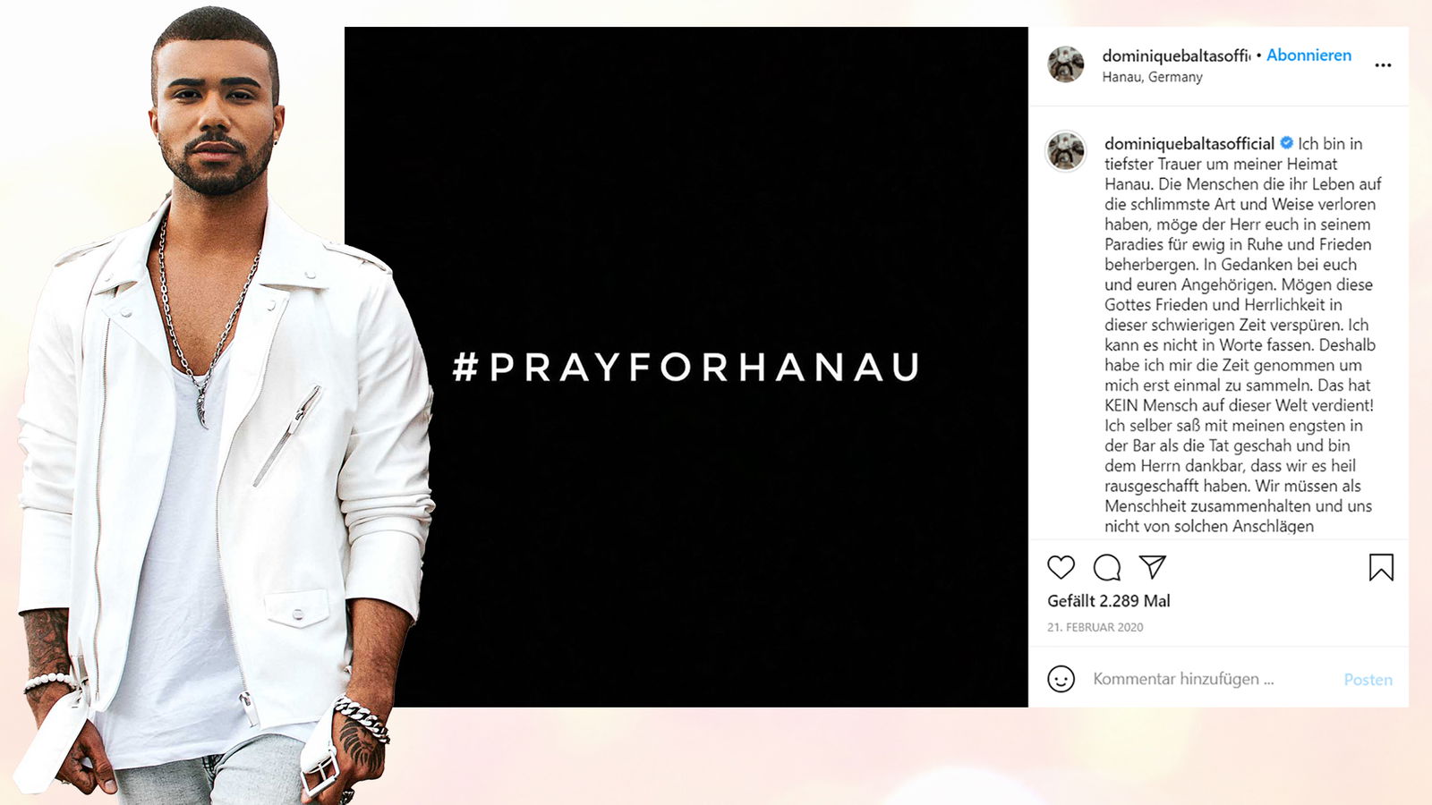 Dominique Baltas' Instagram-Story am 21.02.20