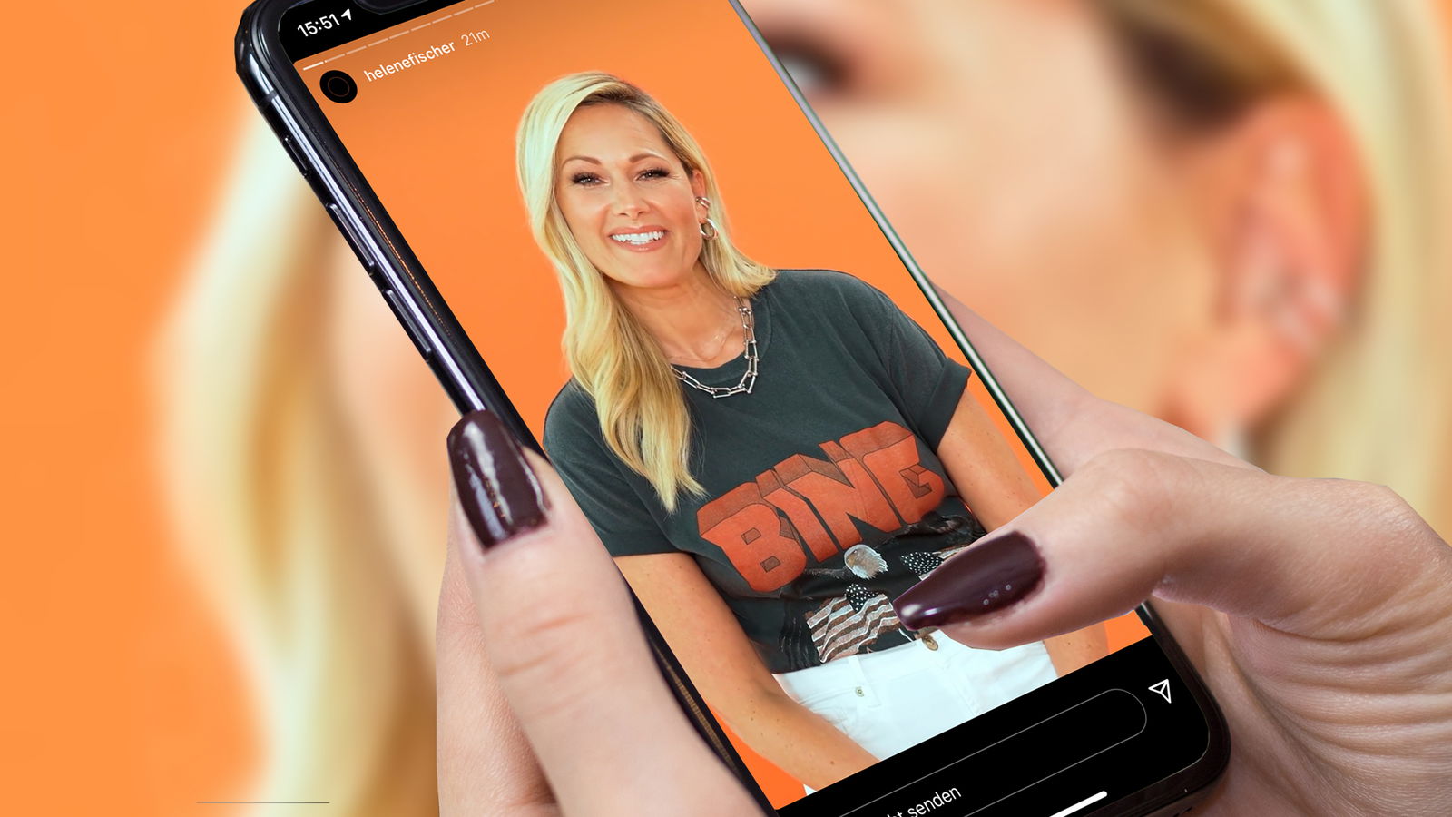 Helene Fischer am 22. Juli 2021 in ihrer Instastory