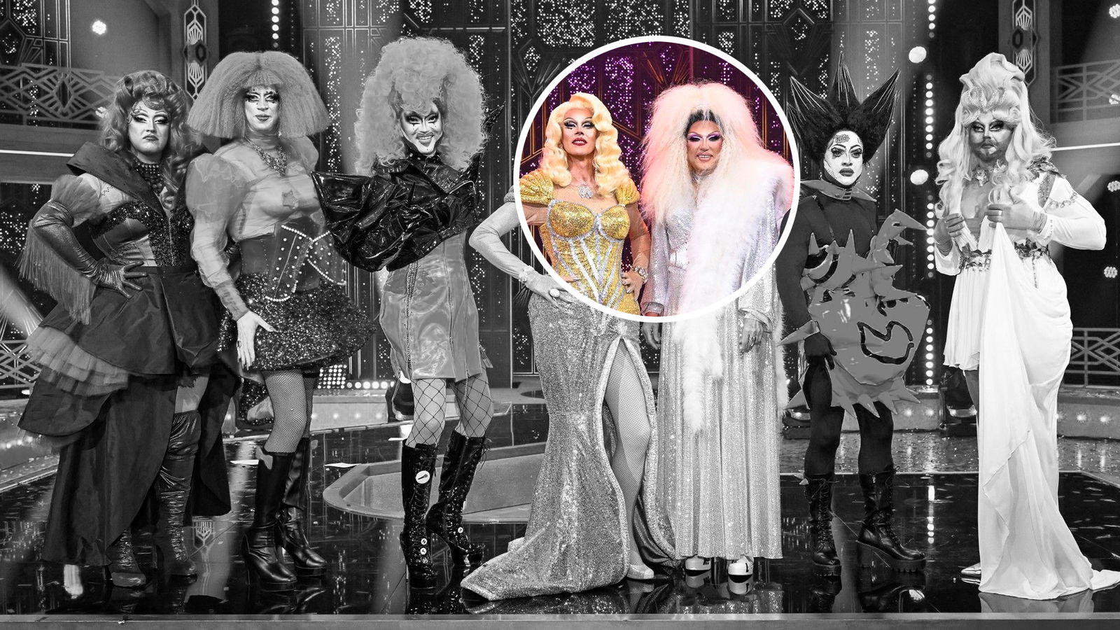 "Viva la Diva": Madame Lestrange, Supernova, Kandy Rock, Minnie de la Cruise, Titania Diamond, Lil Sista, Mystery Queen