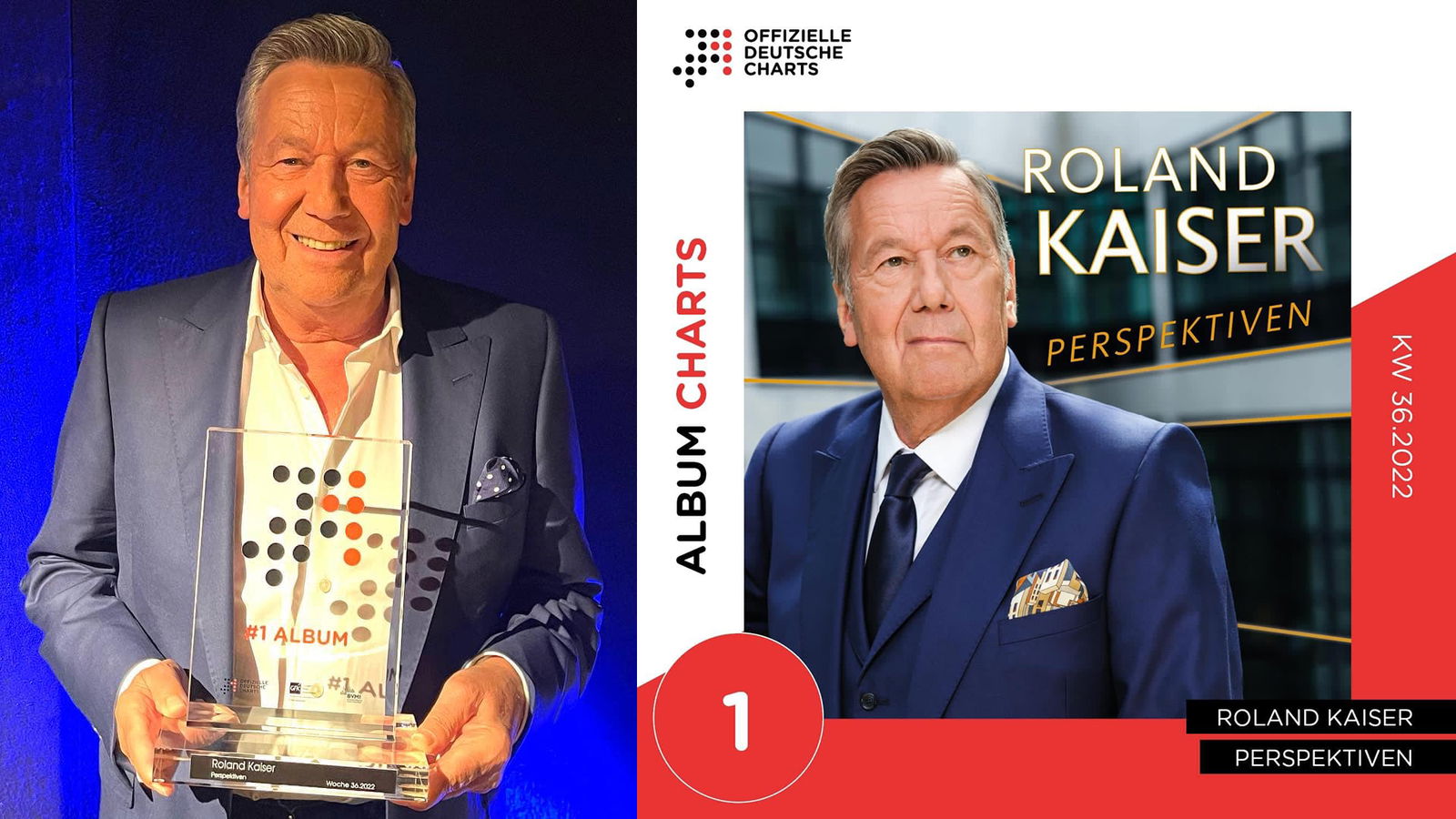 Roland Kaiser mit dem Nummer 1-Award