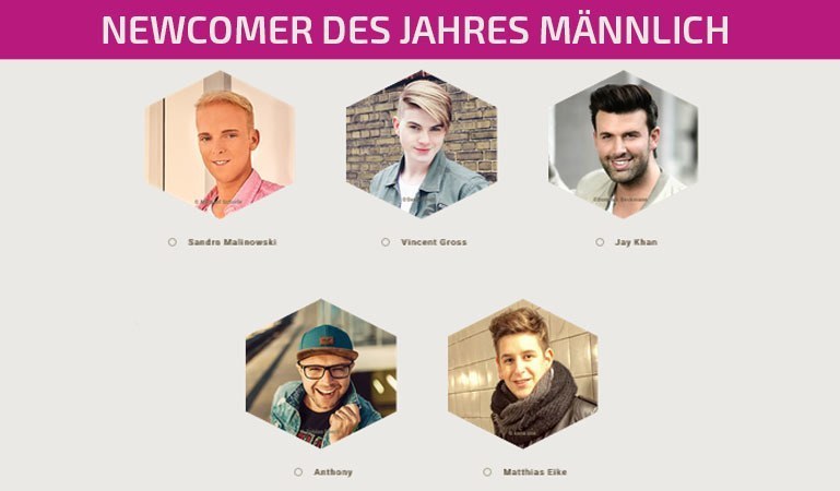 Schlagervoting - Newcomer männlich